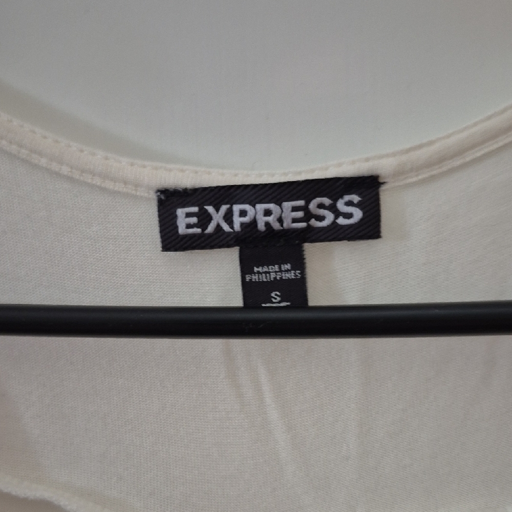 Express Women's Ivory Zip-Front Tank Top - Picture 2 of 6